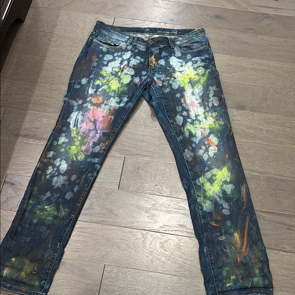 Blank NYC Artistic Splatter Straight Leg Jeans